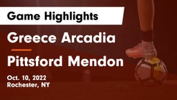 Greece Arcadia  vs Pittsford Mendon Game Highlights - Oct. 10, 2022