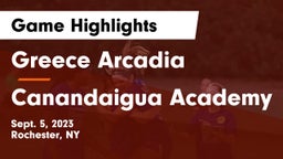 Greece Arcadia  vs Canandaigua Academy  Game Highlights - Sept. 5, 2023