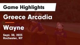 Greece Arcadia  vs Wayne  Game Highlights - Sept. 30, 2023
