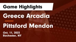 Greece Arcadia  vs Pittsford Mendon  Game Highlights - Oct. 11, 2023