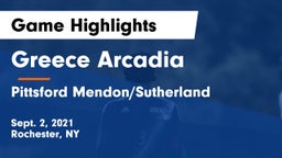 Greece Arcadia  vs Pittsford Mendon/Sutherland Game Highlights - Sept. 2, 2021