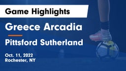 Greece Arcadia  vs Pittsford Sutherland  Game Highlights - Oct. 11, 2022