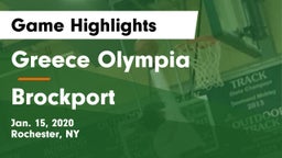 Greece Olympia  vs Brockport  Game Highlights - Jan. 15, 2020