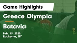 Greece Olympia  vs Batavia Game Highlights - Feb. 19, 2020