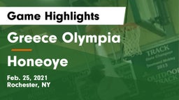 Greece Olympia  vs Honeoye  Game Highlights - Feb. 25, 2021