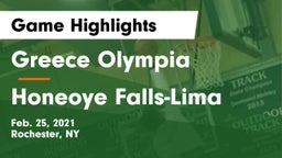 Greece Olympia  vs Honeoye Falls-Lima  Game Highlights - Feb. 25, 2021
