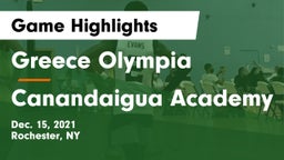 Greece Olympia  vs Canandaigua Academy  Game Highlights - Dec. 15, 2021