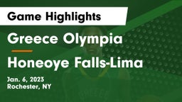 Greece Olympia  vs Honeoye Falls-Lima  Game Highlights - Jan. 6, 2023