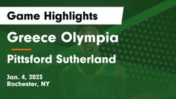 Greece Olympia  vs Pittsford Sutherland  Game Highlights - Jan. 4, 2023