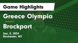 Greece Olympia  vs Brockport  Game Highlights - Jan. 5, 2024