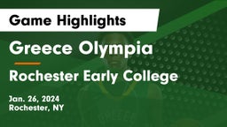 Greece Olympia  vs Rochester Early College  Game Highlights - Jan. 26, 2024