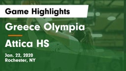 Greece Olympia  vs Attica HS Game Highlights - Jan. 22, 2020