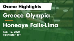 Greece Olympia  vs Honeoye Falls-Lima  Game Highlights - Feb. 12, 2020
