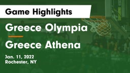 Greece Olympia  vs Greece Athena  Game Highlights - Jan. 11, 2022