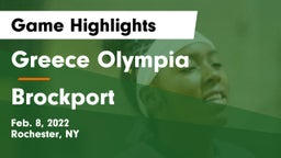 Greece Olympia  vs Brockport  Game Highlights - Feb. 8, 2022