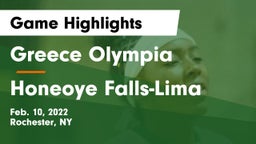 Greece Olympia  vs Honeoye Falls-Lima  Game Highlights - Feb. 10, 2022