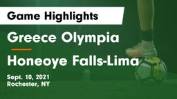 Greece Olympia  vs Honeoye Falls-Lima  Game Highlights - Sept. 10, 2021