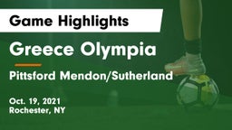 Greece Olympia  vs Pittsford Mendon/Sutherland Game Highlights - Oct. 19, 2021