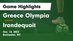 Greece Olympia  vs  Irondequoit  Game Highlights - Oct. 14, 2022
