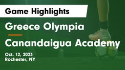 Greece Olympia  vs Canandaigua Academy  Game Highlights - Oct. 12, 2023