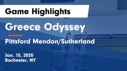Greece Odyssey  vs Pittsford Mendon/Sutherland Game Highlights - Jan. 15, 2020