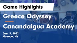 Greece Odyssey  vs Canandaigua Academy  Game Highlights - Jan. 5, 2022