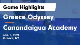 Greece Odyssey  vs Canandaigua Academy  Game Highlights - Jan. 5, 2024