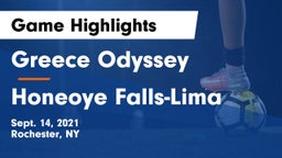Greece Odyssey  vs Honeoye Falls-Lima  Game Highlights - Sept. 14, 2021