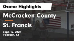 McCracken County  vs St. Francis  Game Highlights - Sept. 12, 2022