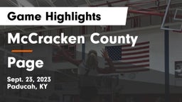 McCracken County  vs Page  Game Highlights - Sept. 23, 2023