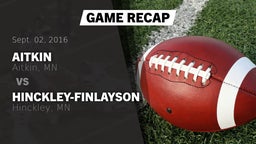 Recap: Aitkin  vs. Hinckley-Finlayson  2016