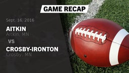 Recap: Aitkin  vs. Crosby-Ironton  2016