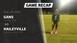 Recap: Gans  vs. Haileyville  2016