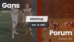 Matchup: Gans  vs. Porum  2017