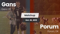 Matchup: Gans  vs. Porum  2018