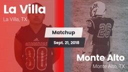 Matchup: La Villa  vs. Monte Alto  2018