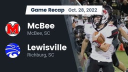Recap: McBee  vs. Lewisville  2022