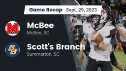 Recap: McBee  vs. Scott's Branch  2023