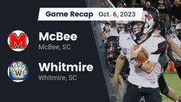 Recap: McBee  vs. Whitmire  2023