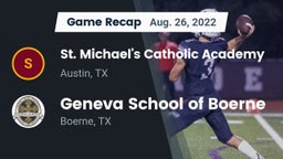 Recap: St. Michael's Catholic Academy vs. Geneva School of Boerne 2022