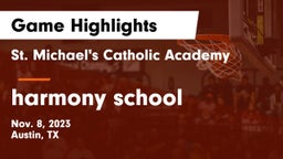 St. Michael's Catholic Academy vs harmony school Game Highlights - Nov. 8, 2023
