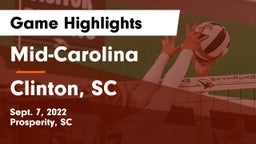 Mid-Carolina  vs Clinton, SC Game Highlights - Sept. 7, 2022