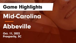 Mid-Carolina  vs Abbeville  Game Highlights - Oct. 11, 2022