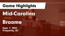 Mid-Carolina  vs Broome  Game Highlights - Sept. 7, 2023