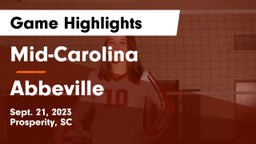 Mid-Carolina  vs Abbeville  Game Highlights - Sept. 21, 2023