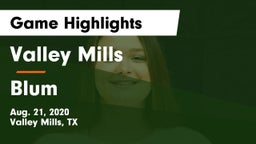 Valley Mills  vs Blum  Game Highlights - Aug. 21, 2020
