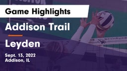 Addison Trail  vs Leyden  Game Highlights - Sept. 13, 2022