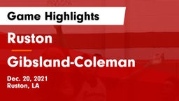 Ruston  vs Gibsland-Coleman Game Highlights - Dec. 20, 2021