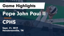 Pope John Paul II  vs CPHS Game Highlights - Sept. 21, 2019