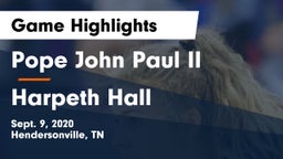 Pope John Paul II  vs Harpeth Hall  Game Highlights - Sept. 9, 2020